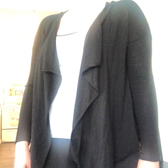 Black Draped Front Cardigan - Picture 2 of 2